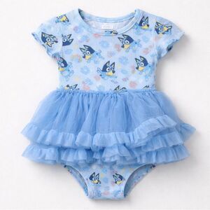 Bluey Ribbed tutu one piece bodysuit dress size 6-9 months Pit